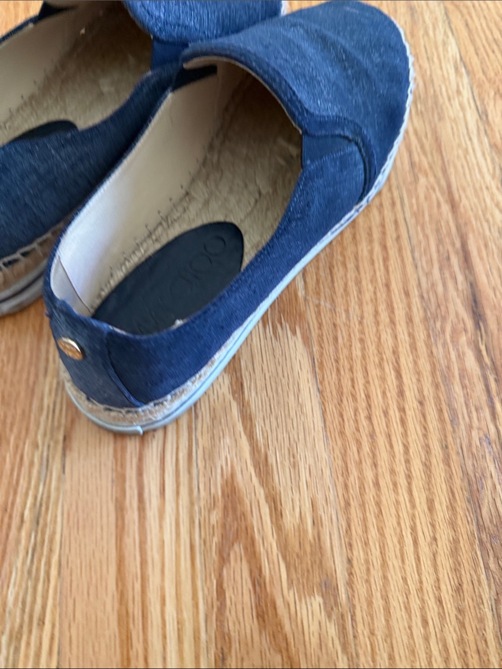 Jimmy Choo Navy Suede Espadrille Slip-On